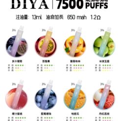 Diya 7500 Puffs 拋棄式電子煙 叮啞一次性煙桿 新款上市 可充電霧化桿