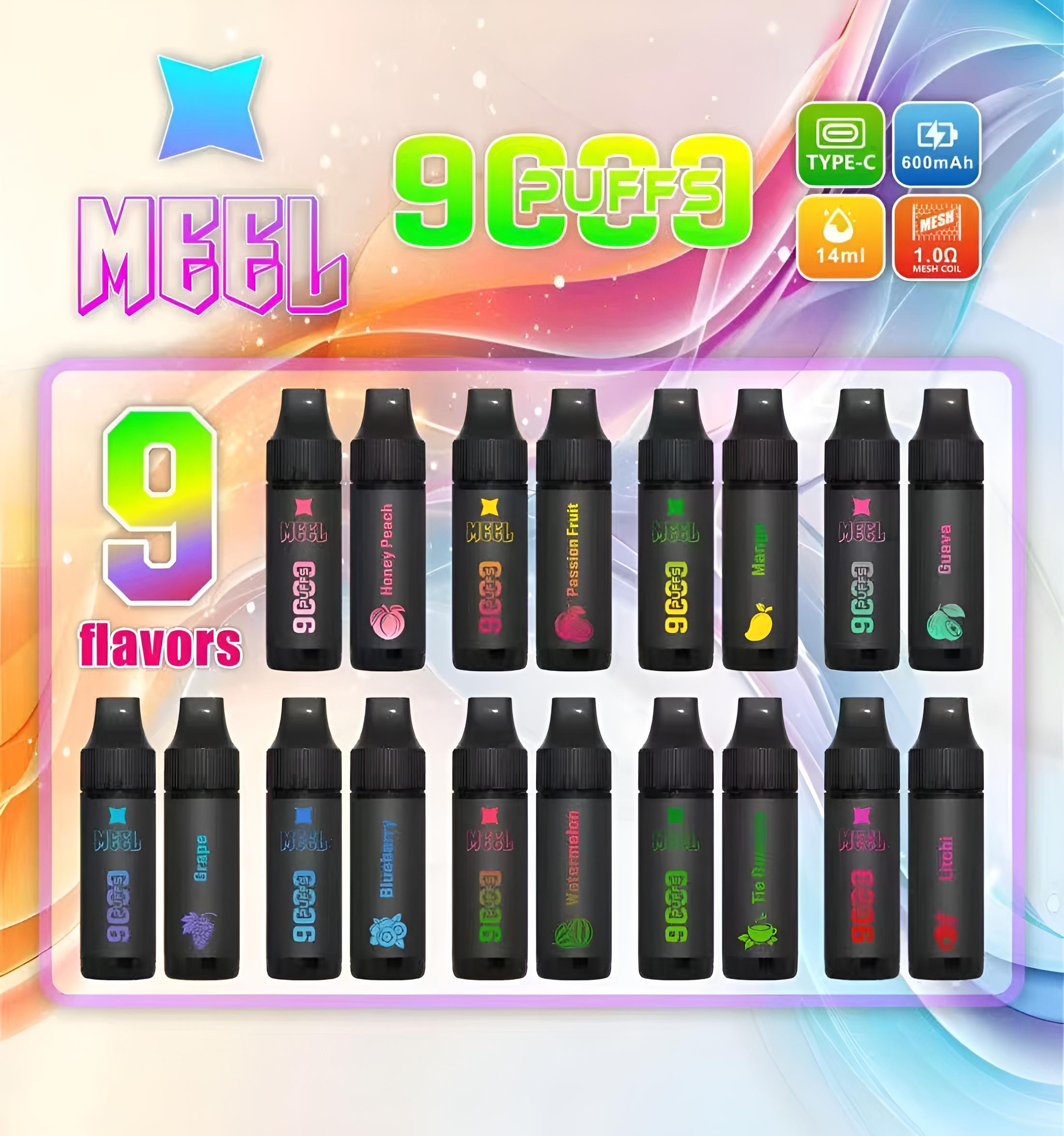 Meel 9000 Puffs 拋棄式電子煙 可充電一次性煙桿 台灣現貨
